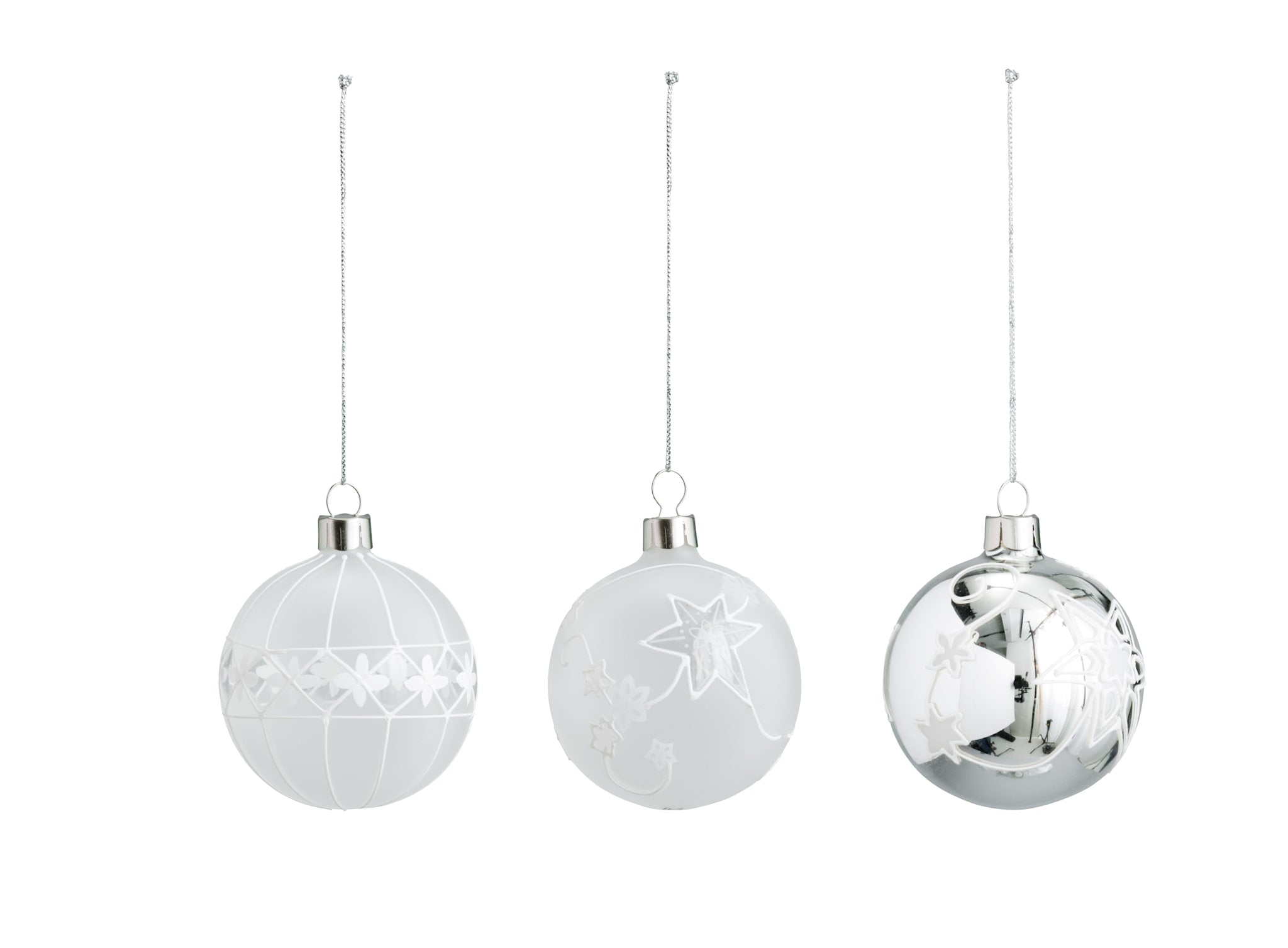 Stjerne glaskugler (3 designs)