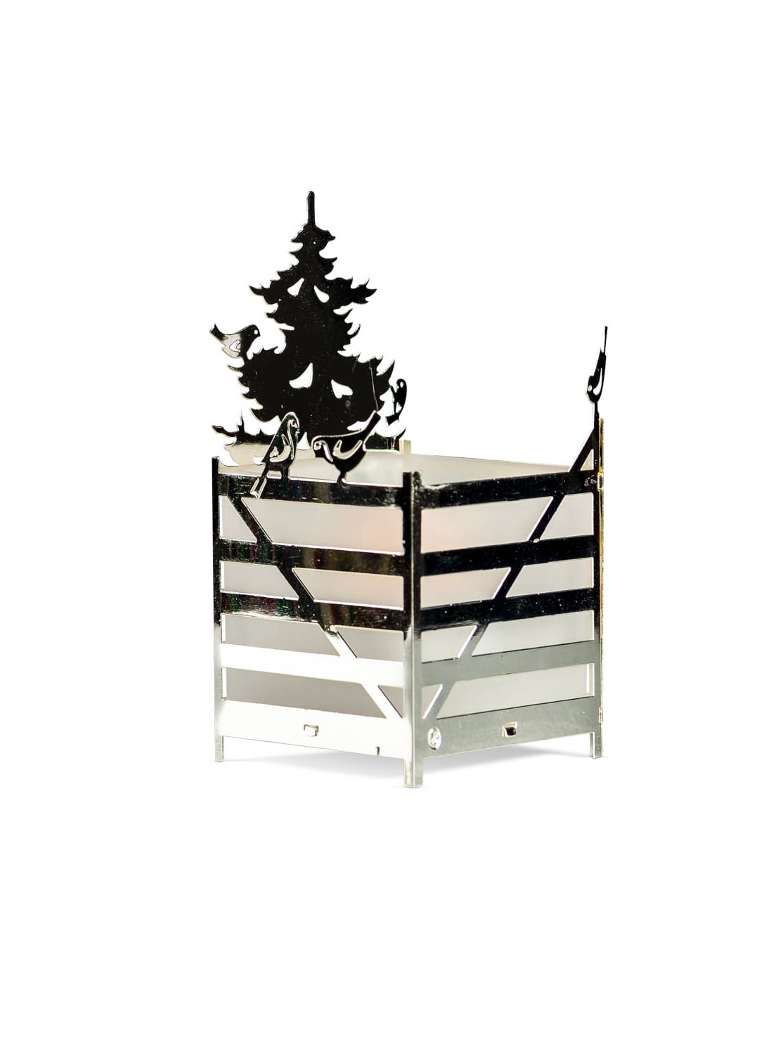 Vinterskov, Fyrfadsstage med fugle, sølv