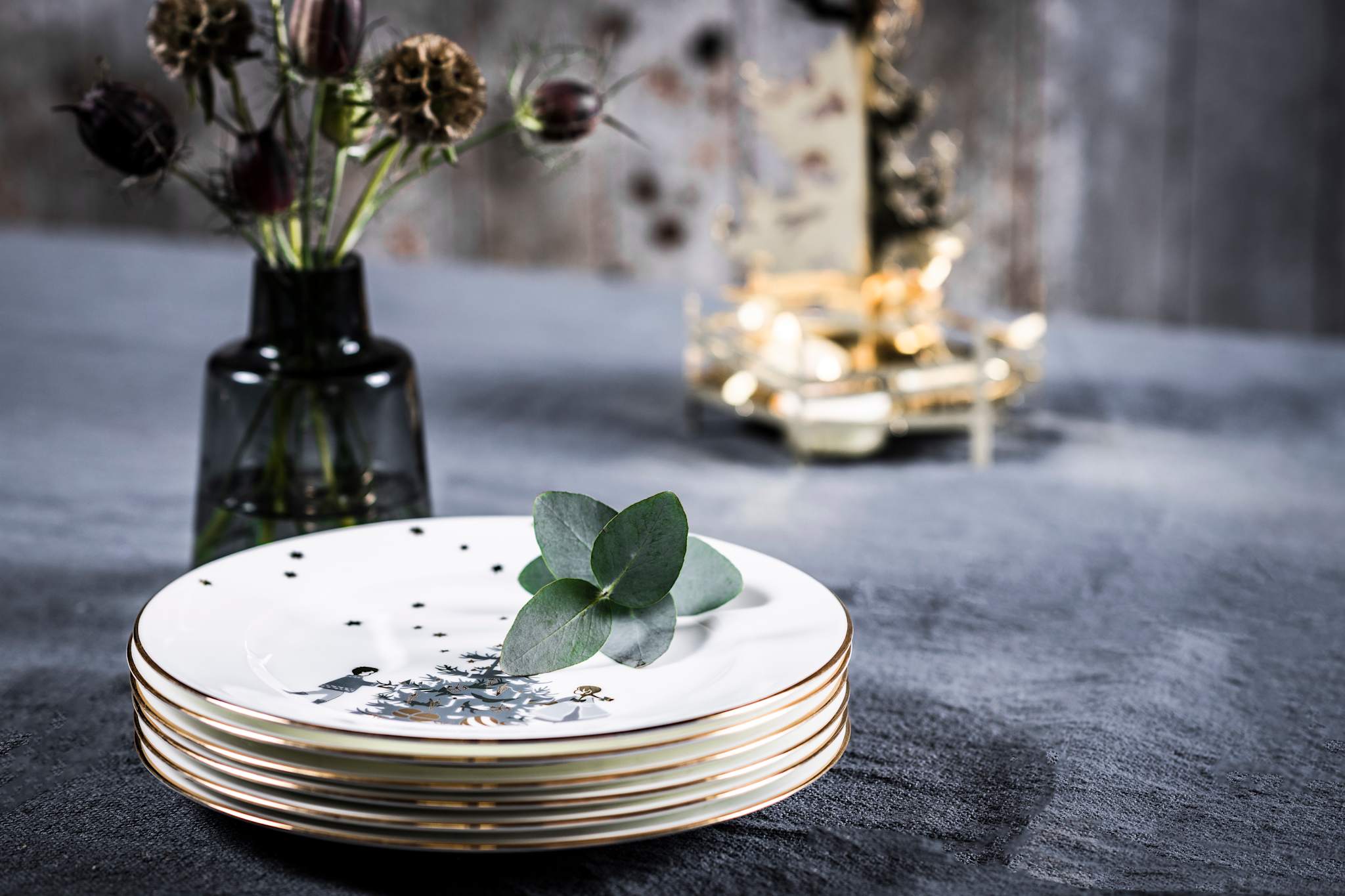 Vinterstjerner, Tallerken med Juletræ, 21 cm