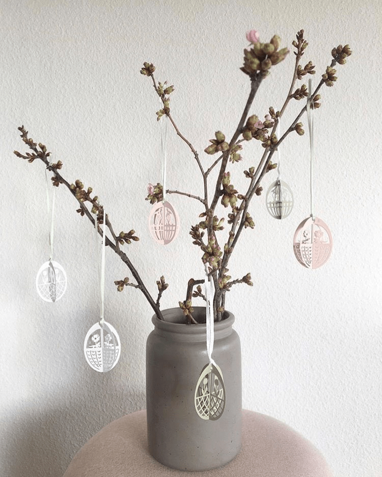 Metall-Ostereier - 3 Designs (Rosa)