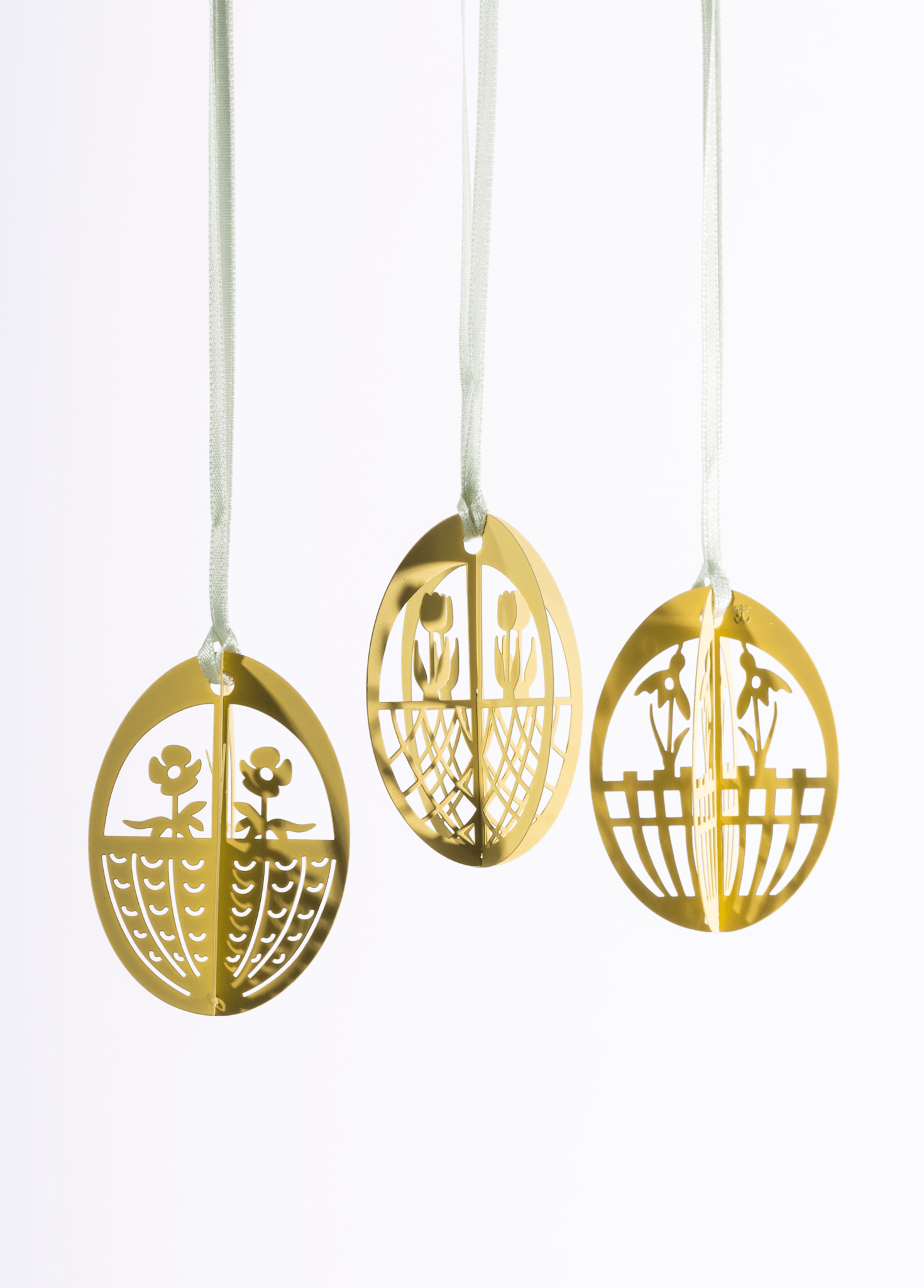 Metal Easter Eggs - 3 Designs (Yellow)