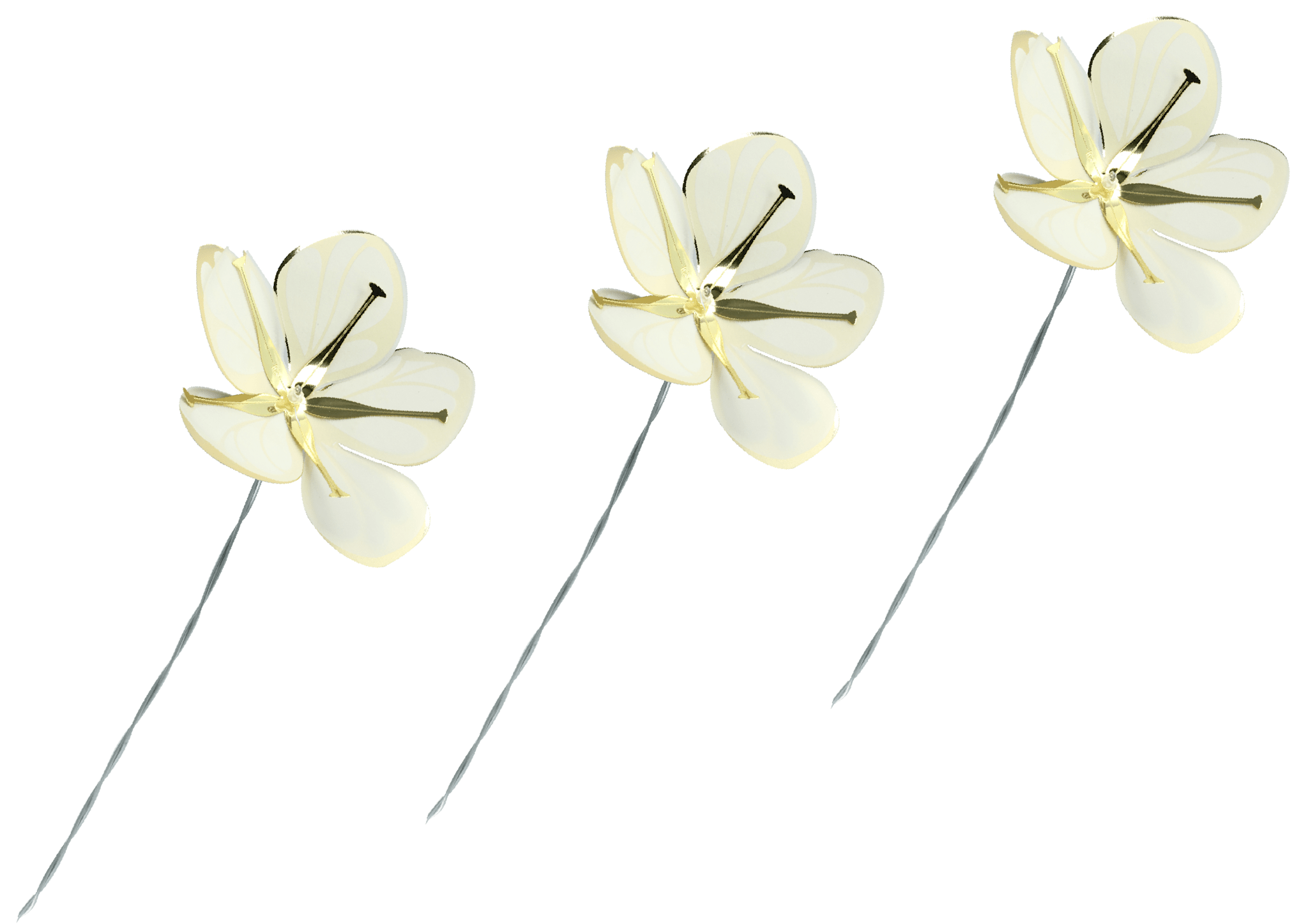 Blomster, Hvid & Guld, lille