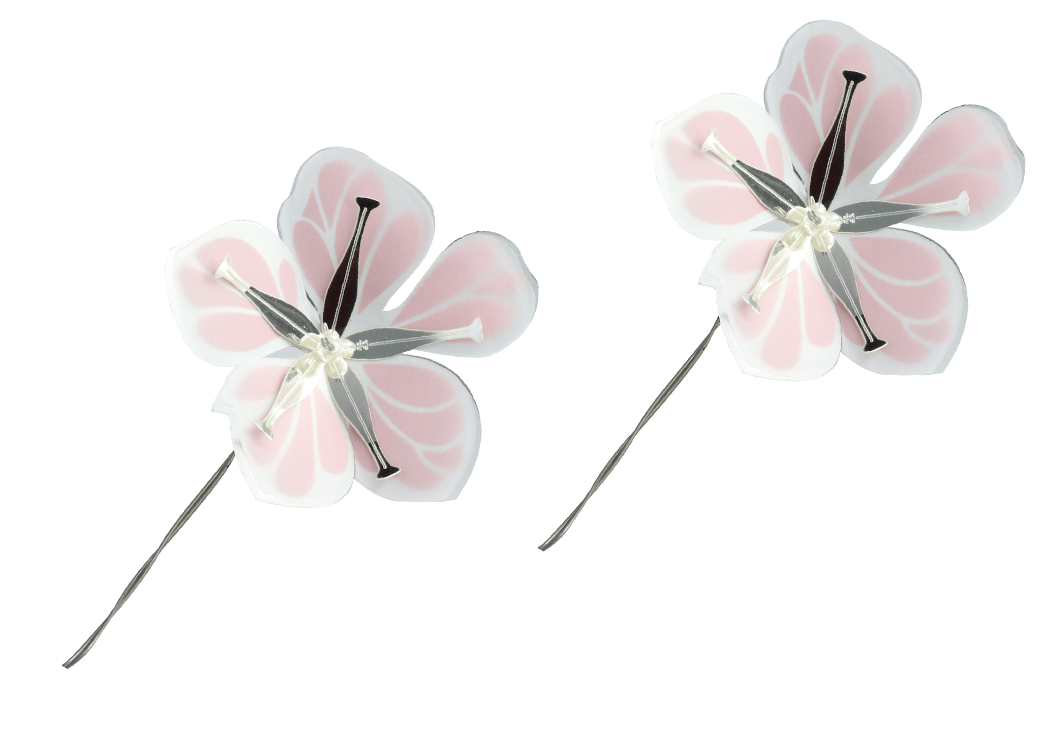 2 x Blomster, Lilla & Lyserøde, mellem