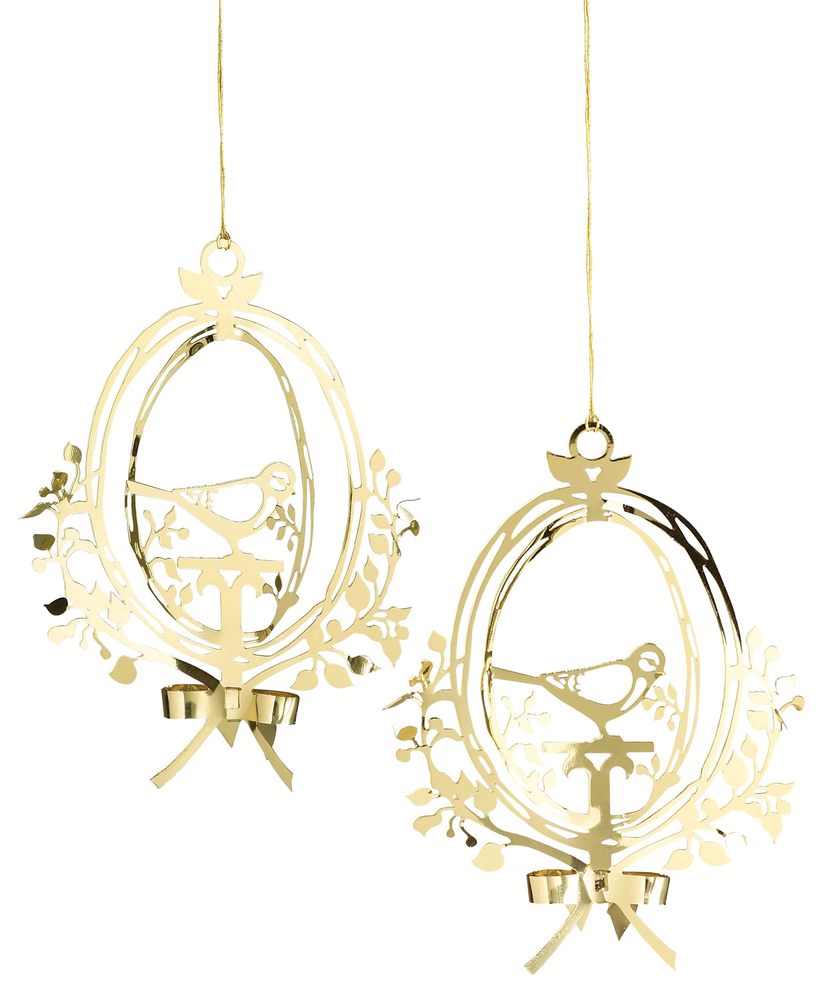 Goldenes Vogelornament, klein (2er-Pack)