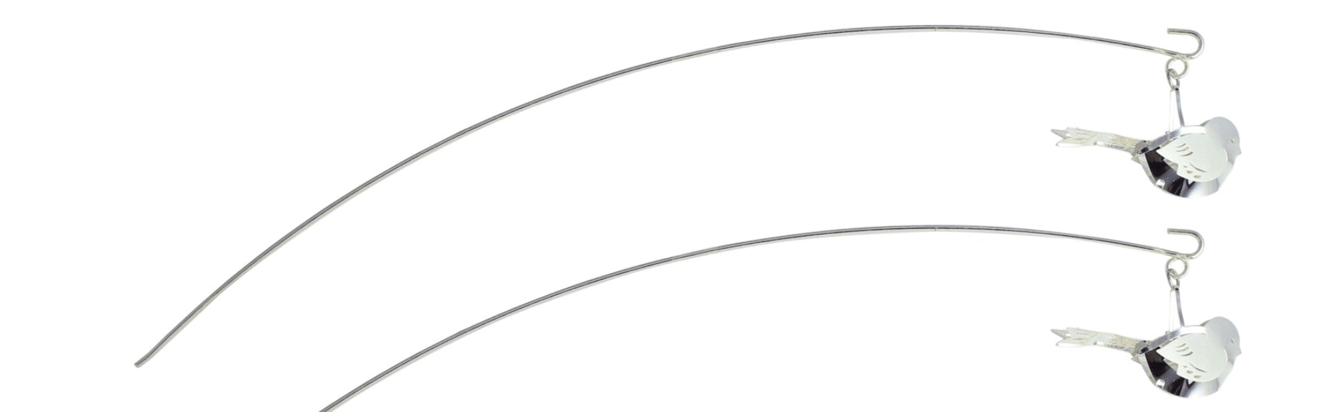 2 x Blomsterstrå med fugle, Sølv