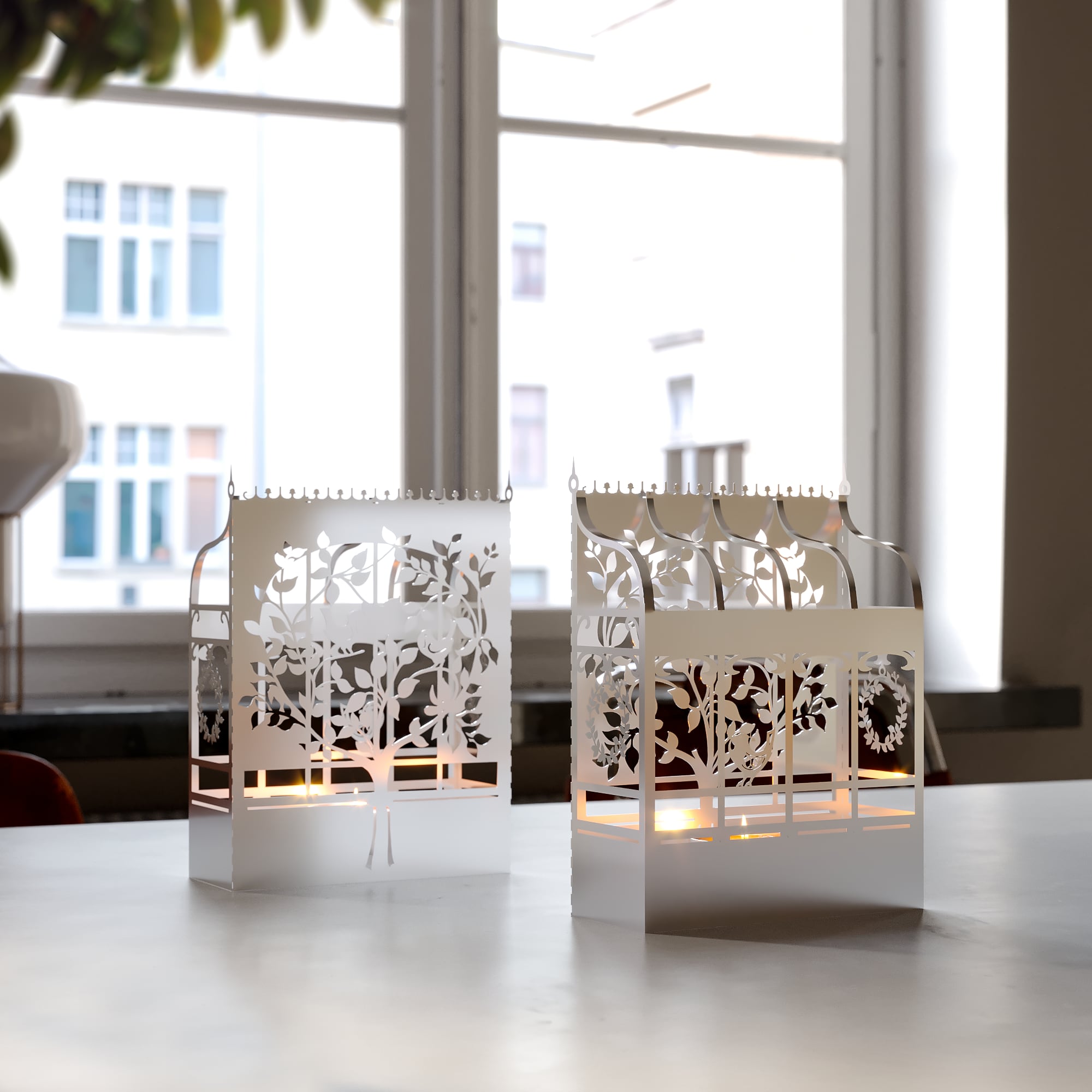 Orangery, Candle Lantern in Silver