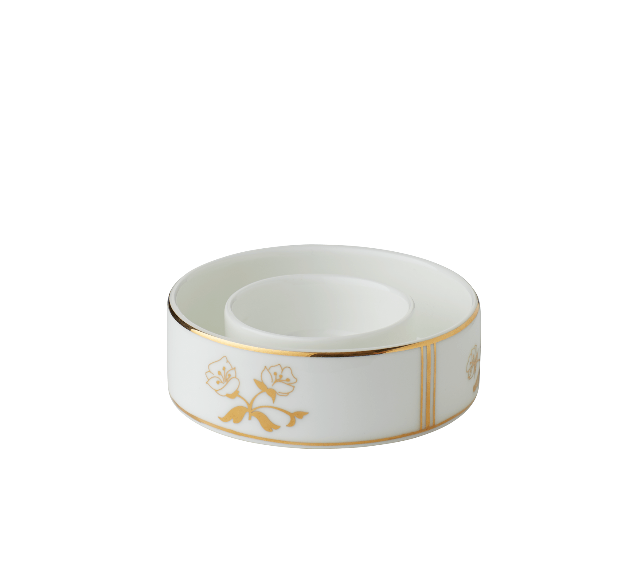 Lysstage med blomster & guld