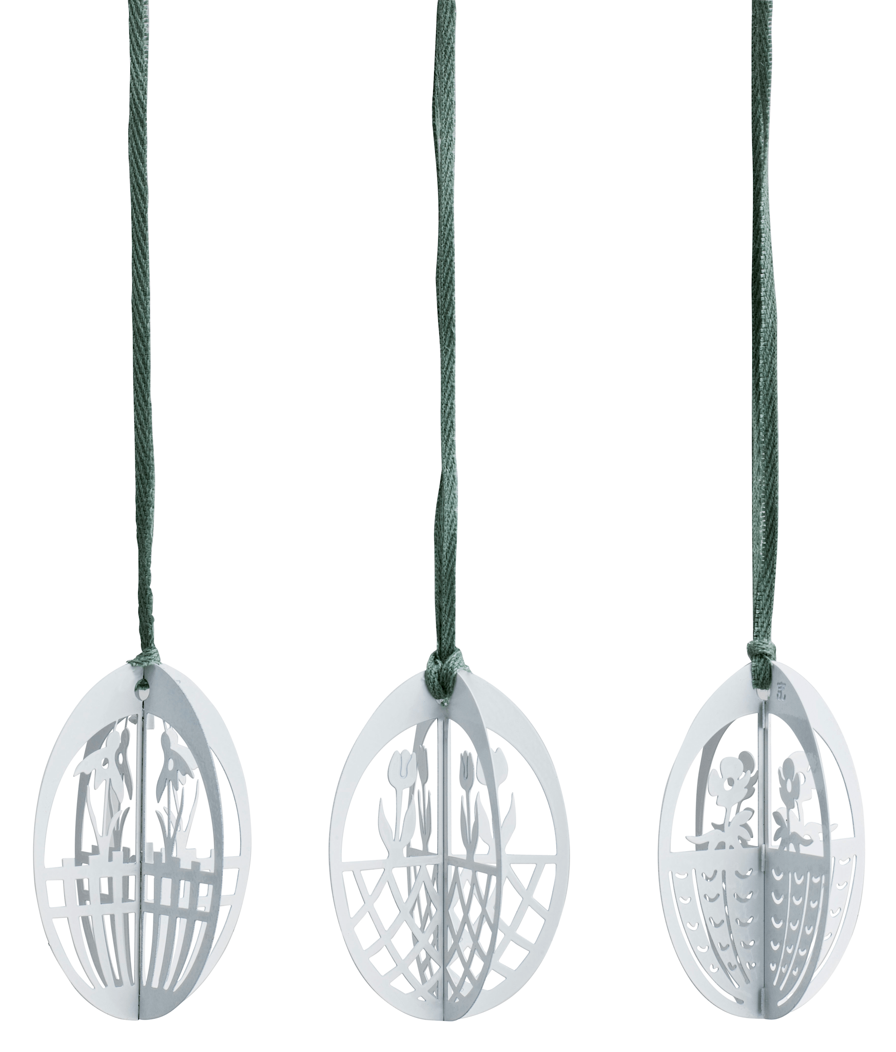 Metal Easter Eggs - 3 Designs (White)