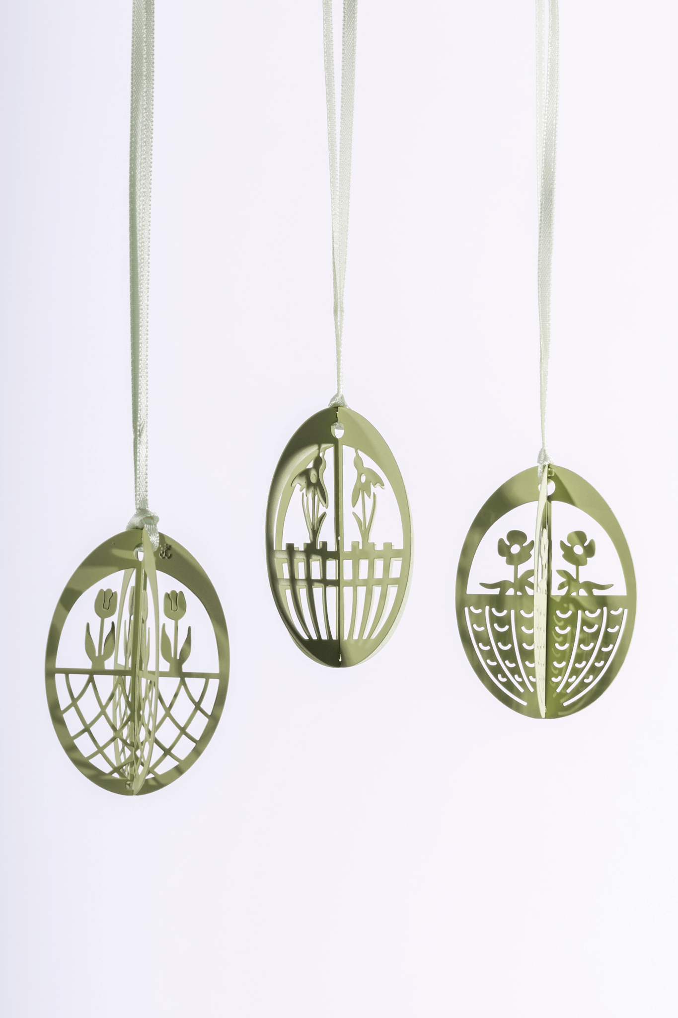 Metal Easter Eggs - 3 Designs (Green)