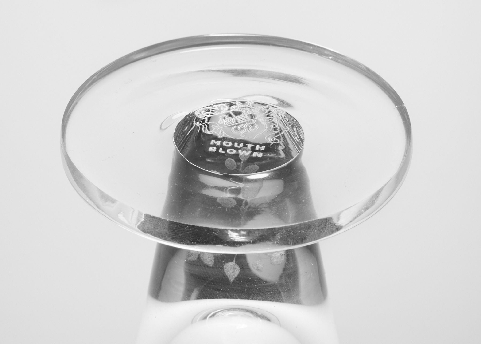 Snaps / Shot glass - Mouth blown with laser design inside the foot